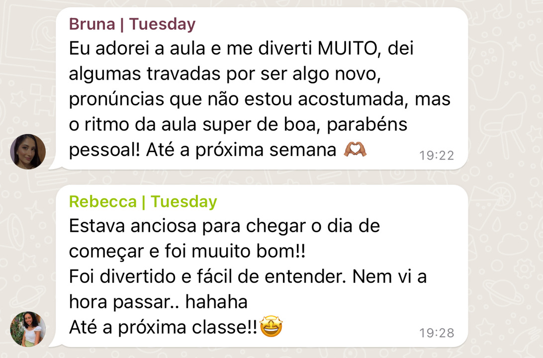Depoimento de Bruna e Rebecca